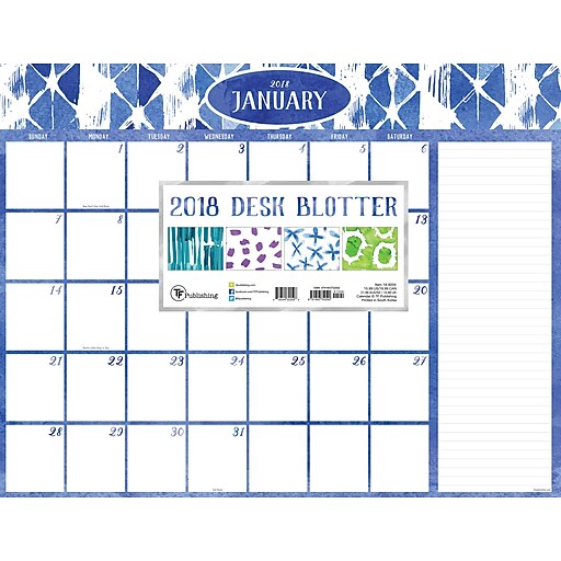 Shop Staples For Tf Publishing 2018 Watercolor Desk Blotter 18 8204
