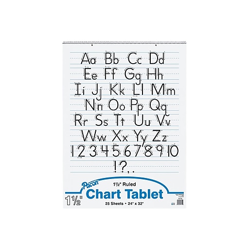 School Smart Primary Chart Paper, 1 Inch Ruled, 24x32 Inches