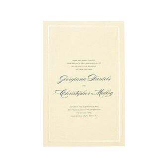 Gartner Studios 5.5" x 8.5" Border Invitations, Ivory/Pearl, 50/Pack