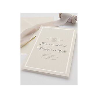 Gartner Studios 5.5" x 8.5" Border Invitations, Ivory/Pearl, 50/Pack
