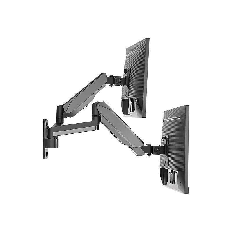 SIIG High Premium Aluminum Gas Spring Wall Mount Dual Monitor 17" to 32" Arm, Up, Black (CE-MT2M12-S1) image 1