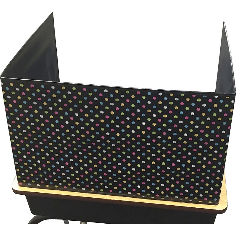 Teacher Created Resources Chalkboard Brights Foldable Plastic Freestanding Privacy Shield, 16"H x 22"W, Multicolored (TCR20763) image 1