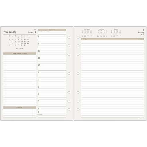 2020 ATAGLANCE Day Runner Daily Refill, 2Page Per Day, LooseLeaf