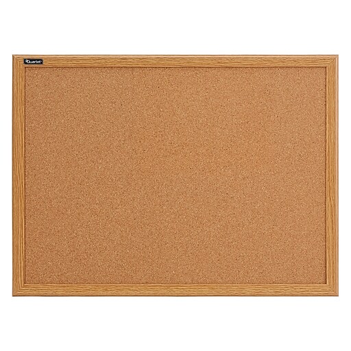Quartet® 17" x 23" Cork Bulletin Board, Oak Finish Frame ...