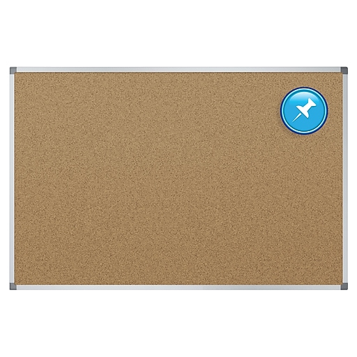 Quartet Basic 3' x 2' Cork Board with Aluminum Frame at Staples