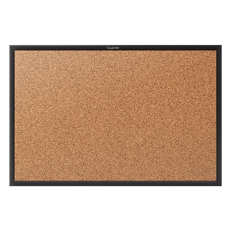 Quartet Classic Cork Bulletin Board, Black Frame, 2'W x 1.5'H (2301B) image 1