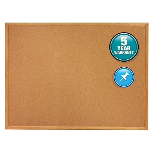 Quartet® 6' x 4' Cork Bulletin Board with Oak Finish Frame at Staples