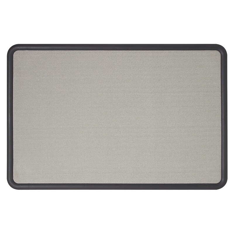 Quartet Contour Fabric Bulletin Board, Black Frame, 2'H x 3'W (7693G) image 1