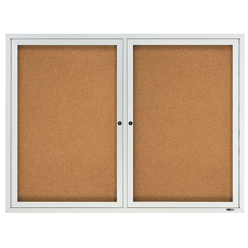 Quartet Cork Enclosed Board, Aluminum Frame, 3'H x 4'W (2364) image 1