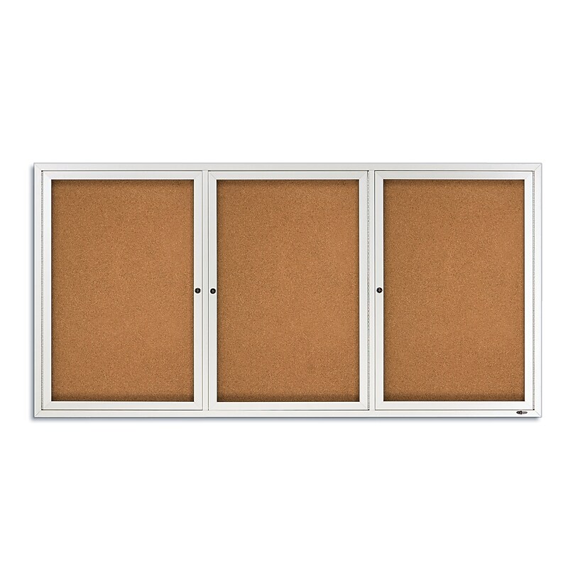 Quartet Cork Enclosed Bulletin Board, Aluminum Frame, 3'H x 6'W (2366) image 1