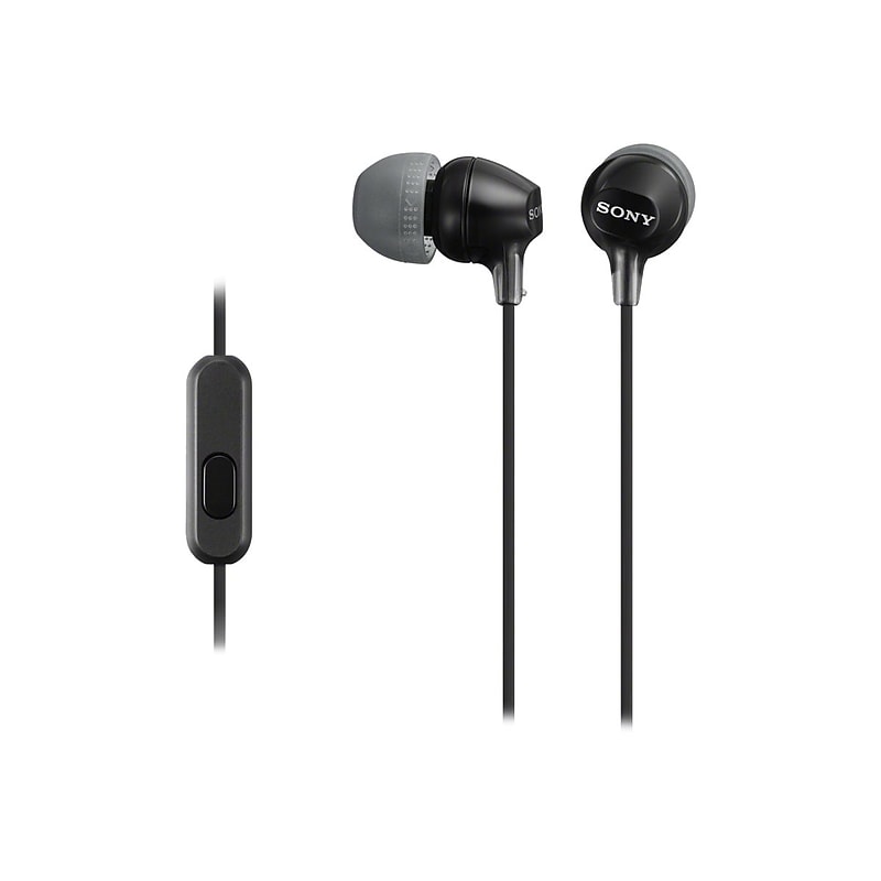 Sony EX Series Stereo Headphones, Black (MDR-EX15AP/B) image 1