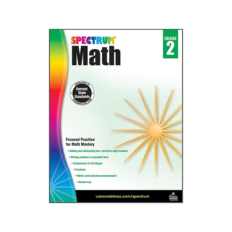 Spectrum Math Grade 2, Paperback Workbook (704562) image 1