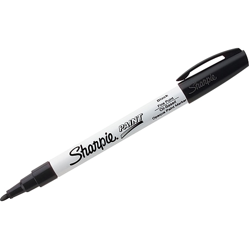 Sharpie Paint OilBased Marker, Fine Tip, Black Ink (1873933) Staples