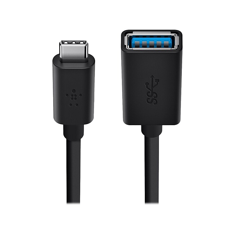 Belkin USB-C to USB Adapter, Male to Female (F2CU036BTBLK) image 1