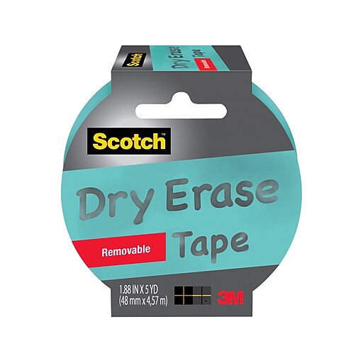 Scotch Dry Erase Tape, 1.88" x 5 Yds., Blue (1905RDEBLU) Staples