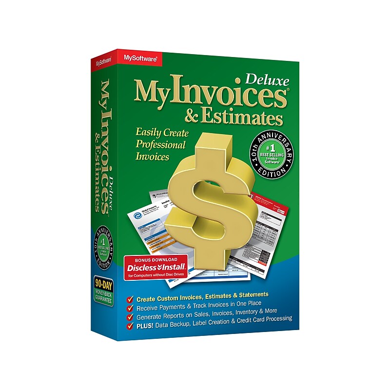 MySoftware MyInvoices & Estimates Deluxe for 1 User, Windows, DVD (10541) image 1