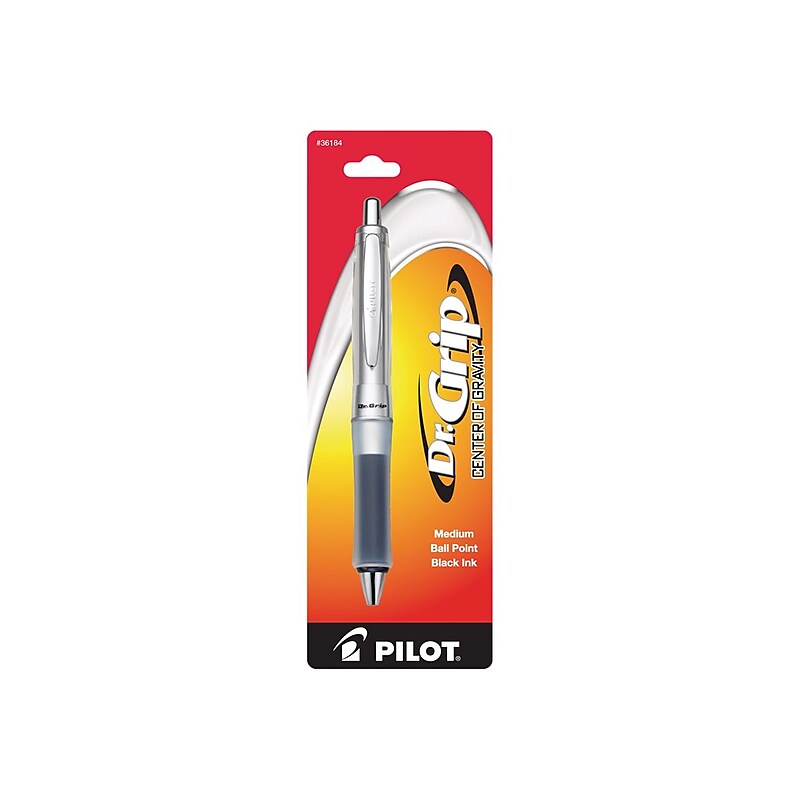 Pilot Dr. Grip Center Of Gravity Retractable Ballpoint Pen, Medium Point, Black Ink (36184) image 1