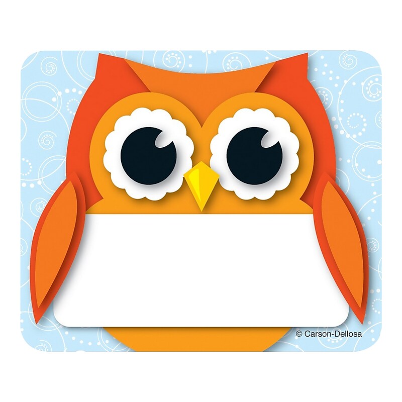 Carson-Dellosa Education Colorful Owl Name Tags 2.5" x 3", 40/Pack (150036) image 1