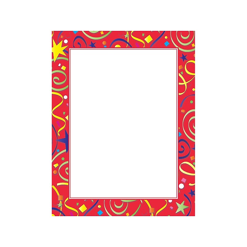Geographics Red Star Confetti Holiday Letterhead, Multi Colors, 100/Pack (47571) image 1