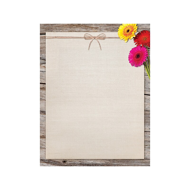 Great Papers! Three Gerber Daisies Everyday Letterhead, Multicolor, 80/Pack (2019078) image 1