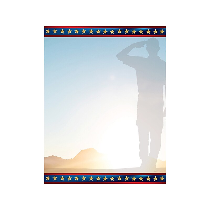 Great Papers! Home Of The Brave Patriotic Letterhead, Multicolor, 80/Pack (2019049) image 1