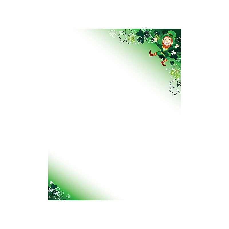 Great Papers! Happy Leprechaun Holiday Letterheads, Multicolor, 80/Pack (2019076) image 1