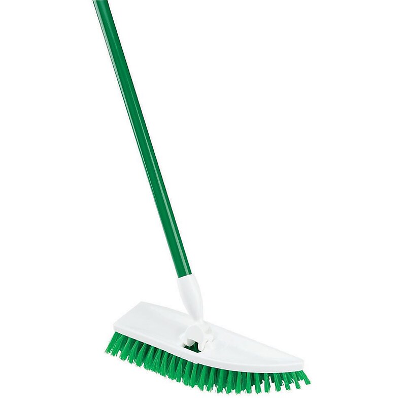 Libman No Knees Floor Scrub, Steel Handle, 11", Green & White, 4 Pack, (0122) image 1