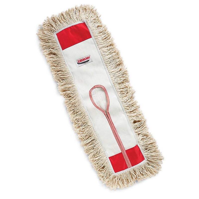 Libman 24" Dust Mop Head, 100% Cotton, 24" x 5", White, Case of 6, (0923) image 1