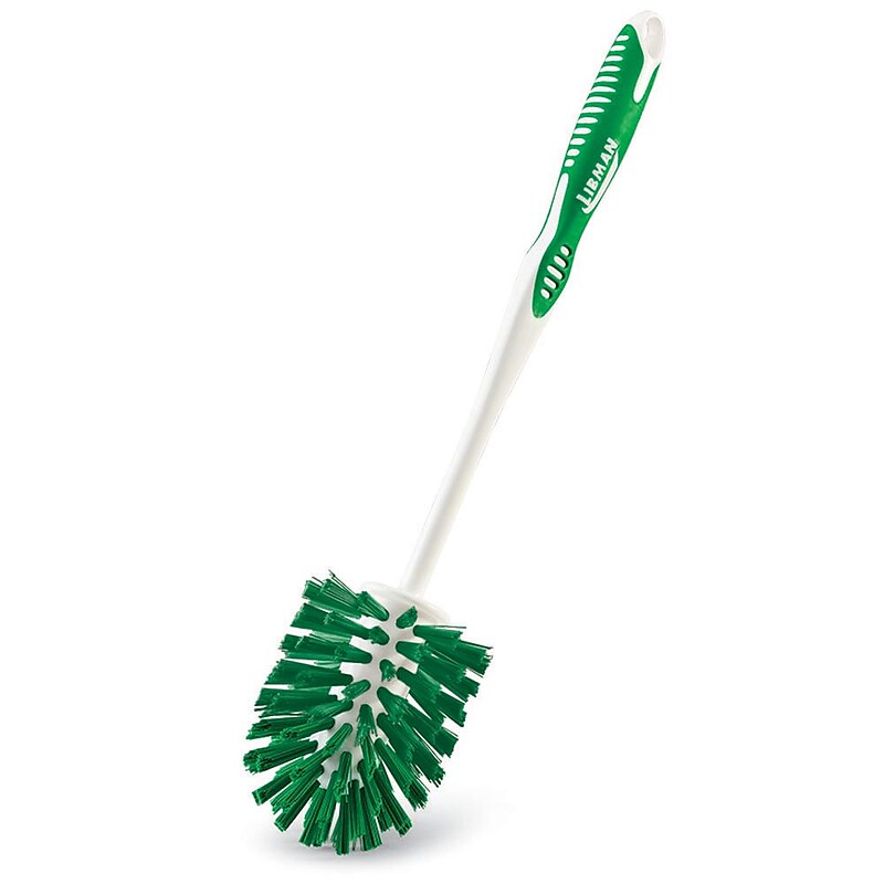 Libman Round Bowl Brush, Polypropylene, 14", Green & White, 6 Pack, (0022) image 1