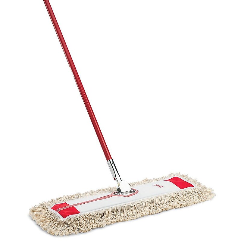 Libman 24" Dust Mop, 100% Cotton, 24" x 5", Red & White, Case of 6, (0922) image 1
