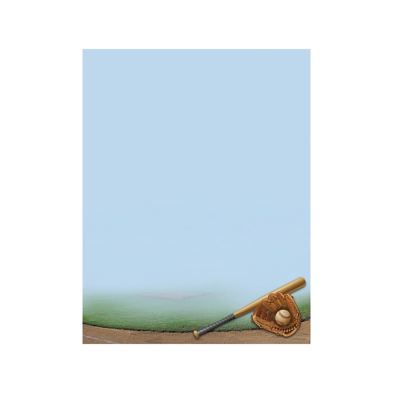 Great Papers! Baseball Everyday Letterhead, Multicolor, 80 Per Pack (2019039) image 1