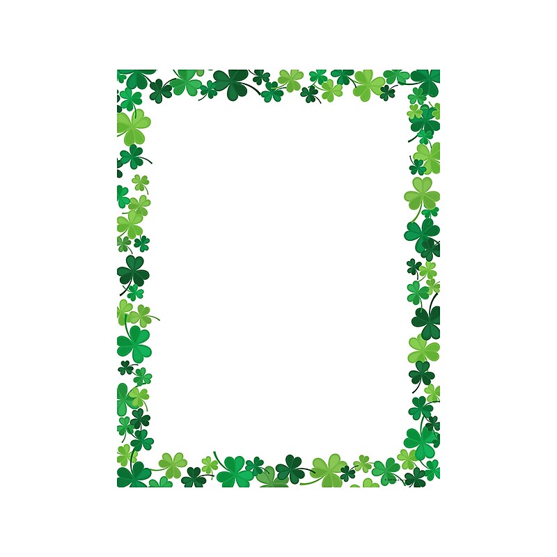Great Papers! Jolly Shamrock Everyday Letterhead, White/Green, 80 Per Pack (2019062) image 1