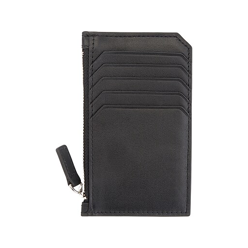 Shop Staples for ROYCE Leather Zippered Credit Card Wallet, Black (169