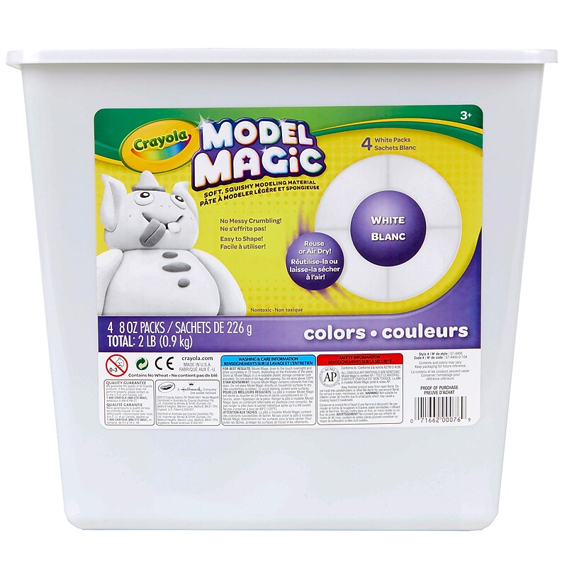 Crayola Model Magic Modeling Compound, White, 2 lbs. Tub (BIN4400) image 1