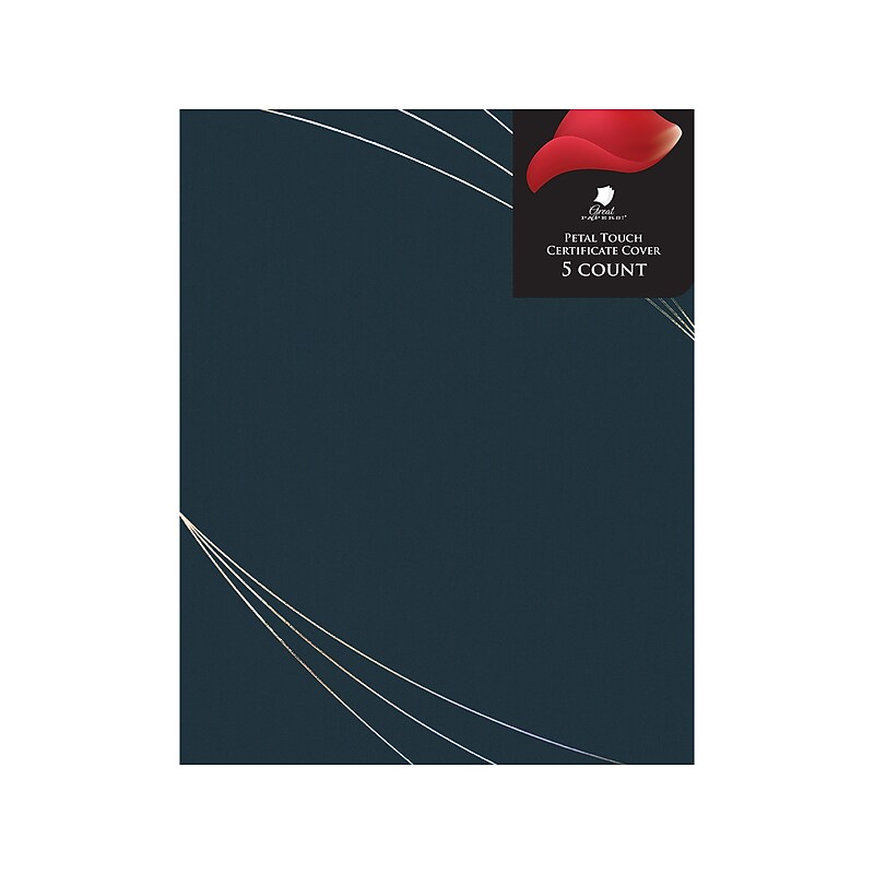 Great Papers Petal Touch Certificate Holders, 9.34" x 12", Midnight Blue, 5/Pack (2019001) image 1