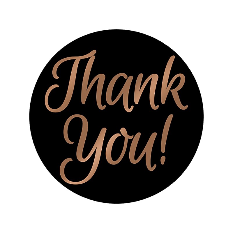 Great Papers! Thank You Stickers, Gloss Black/Copper, 250/Roll (2019038) image 1