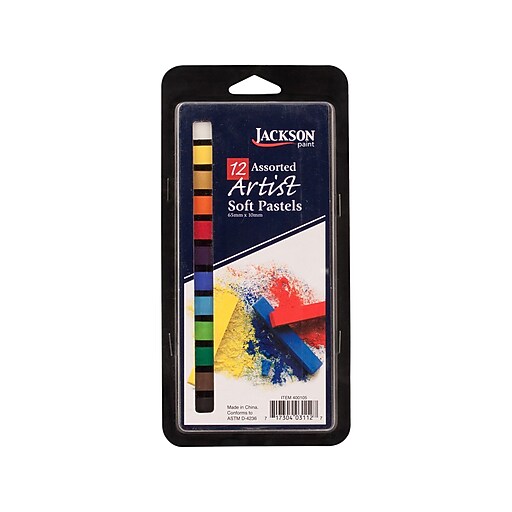 Jackson Artist Soft Pastel Stick Crayons, Basic Colors, 12/Pack (400105