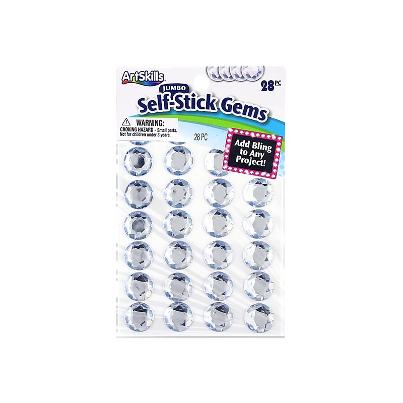 ArtSkills Jumbo Self Stick Gems, Clear, 28/Pack (PA-4344) image 1