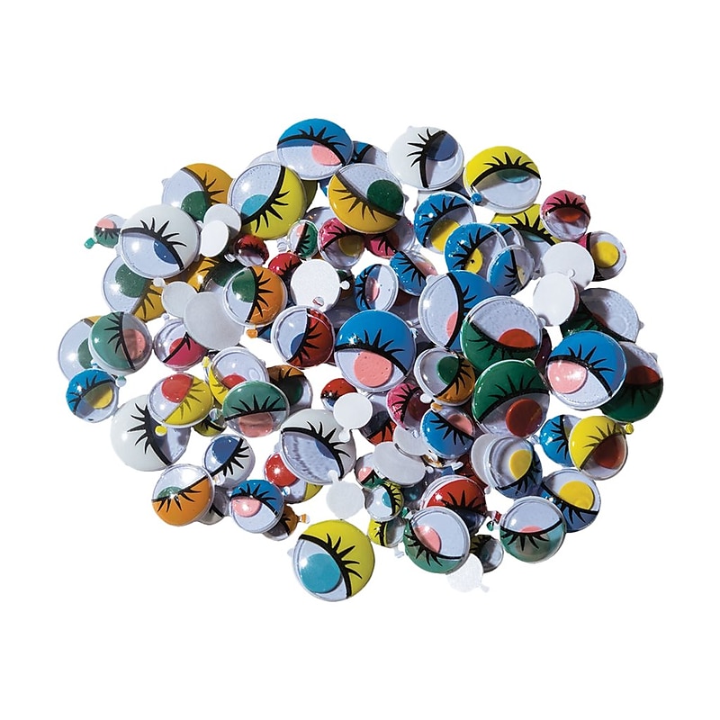 Creativity Street Peel and Stick Wiggle Eyes, Assorted Colors, 100/Carton (AC3446-10) image 1