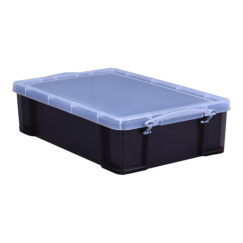 Really Useful Box 8.56 Qt. Snap Lid Storage Bin, Transparent Smoke (8.1TSMK) image 1