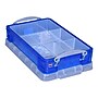 Really Useful Box 2.64 Qt. Lift Off Lid Storage Bin, Transparent Blue (2.5TB+TRAY)~#|#~sp56580690_sc7