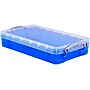 Really Useful Box 2.64 Qt. Lift Off Lid Storage Bin, Transparent Blue (2.5TB+TRAY)~#|#~sp56580691_sc7