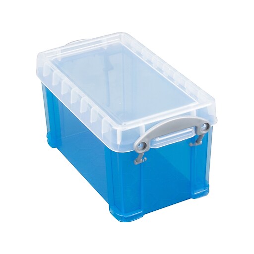 Really Useful Box 2.22 Qt. Snap Lid Storage Bin, Transparent Blue (2