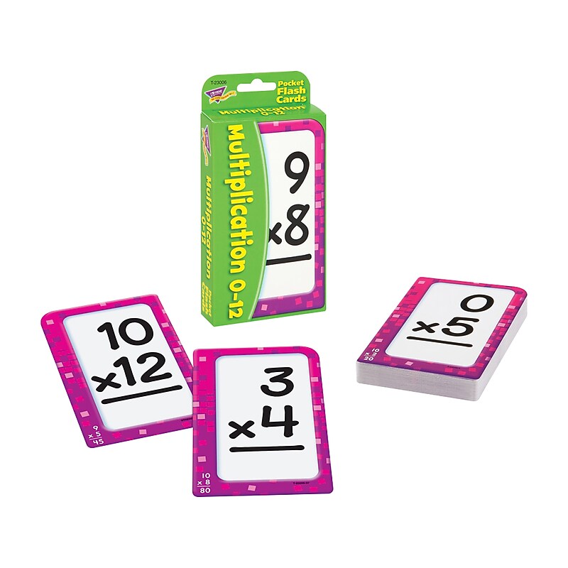 Trend Multiplication 0-12 Pocket Flash Cards, 3-1/8