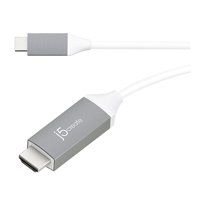 j5create 6' USB-C to HDMI Audio/Video Cable, Male to Male, Gray