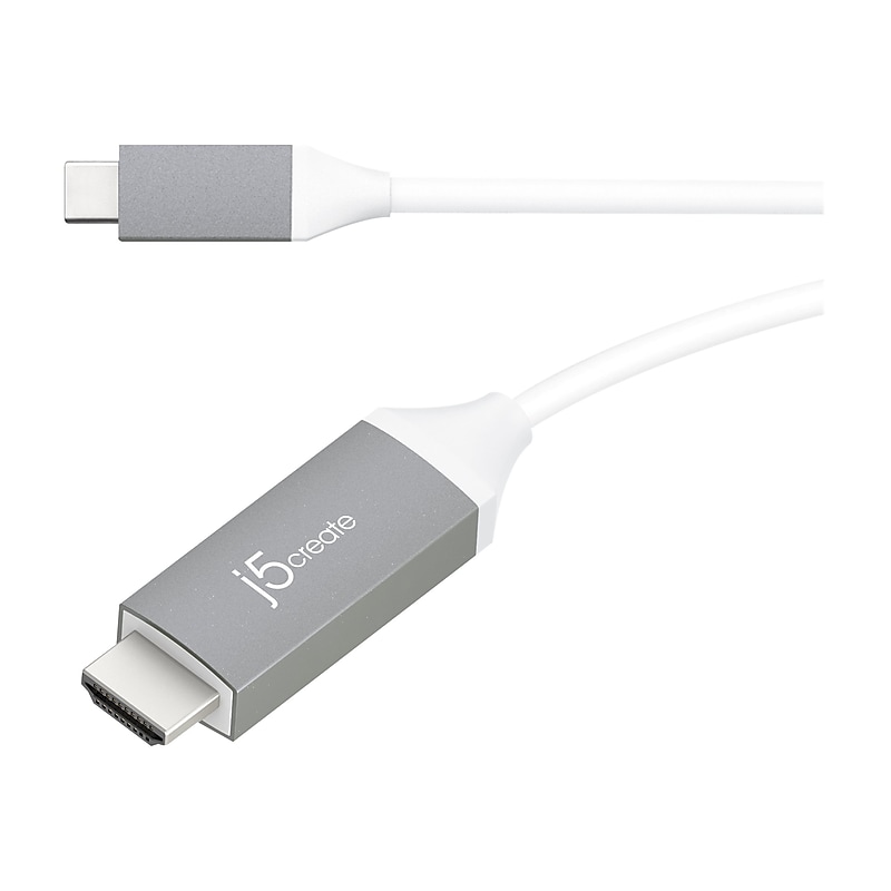 j5create 6' USB-C to HDMI Audio/Video Cable, Male to Male, Gray (JCC153G) image 1