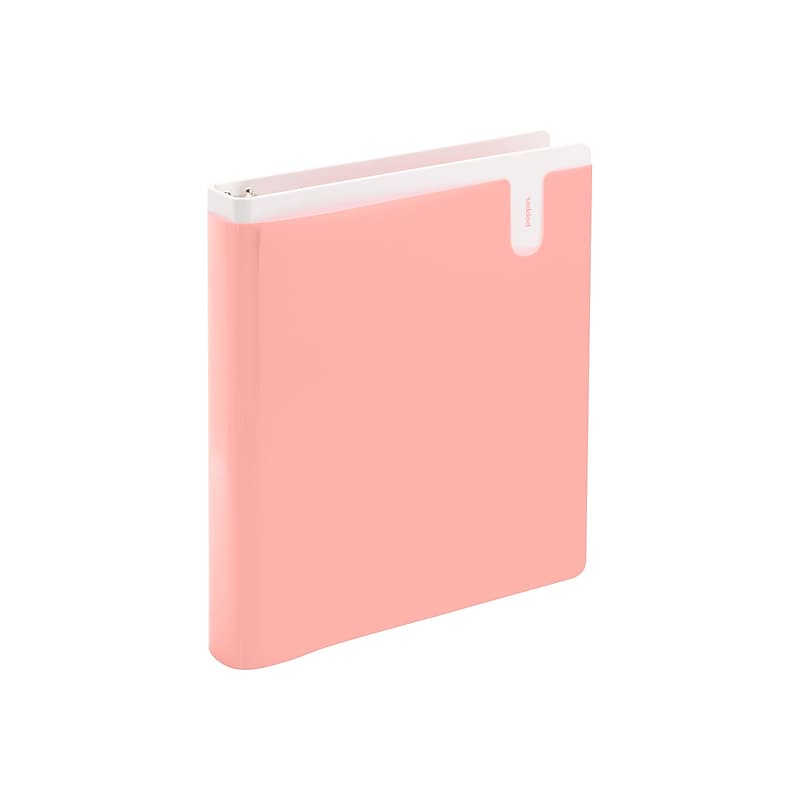 Poppin 1" 3-Ring Pocket Binder, D-Ring, Blush (105878) image 1