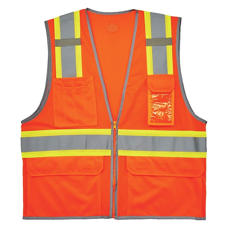 GloWear 8246Z Two-Tone Mesh Vest with Reflective Binding, ANSI Class R2, S/M (24133) image 1