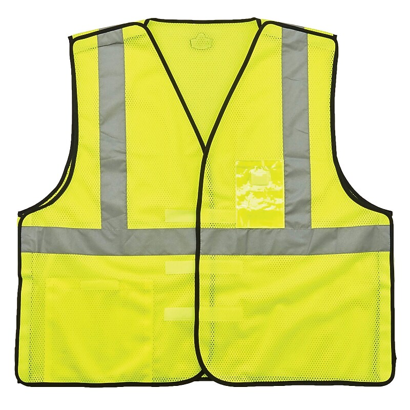 GloWear 8216BA Type R Class 2 Breakaway Mesh Vest w/ ID Badge Holder, S/M, 1 pack ()