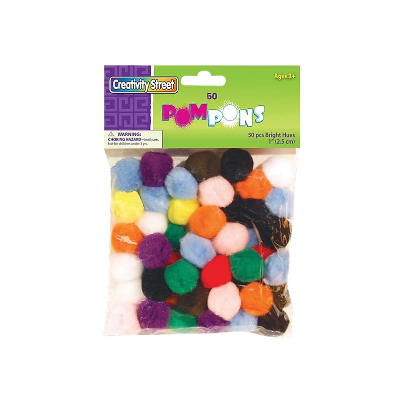 Pacon Creativity Street POM PONS Glitter, Assorted Colors, 50/Carton (PAC8113-01) image 1